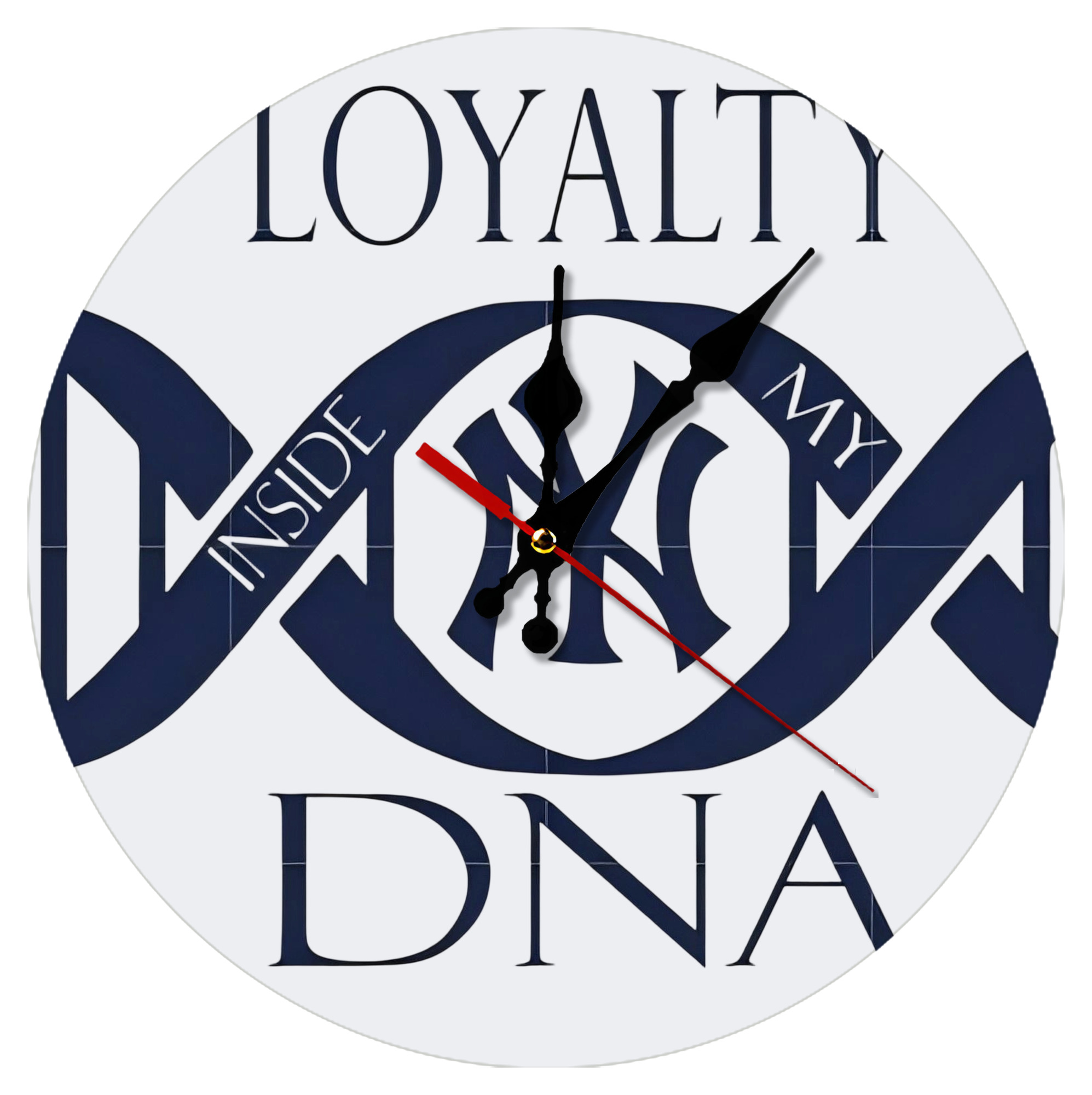 New York Yankees Loyalty DNA Silent Round Wall Clock – Modern & Stylish DIY Design, Durable Wood Construction, Easy To Install – Perfect For Office, Bedroom, Living Room, And More